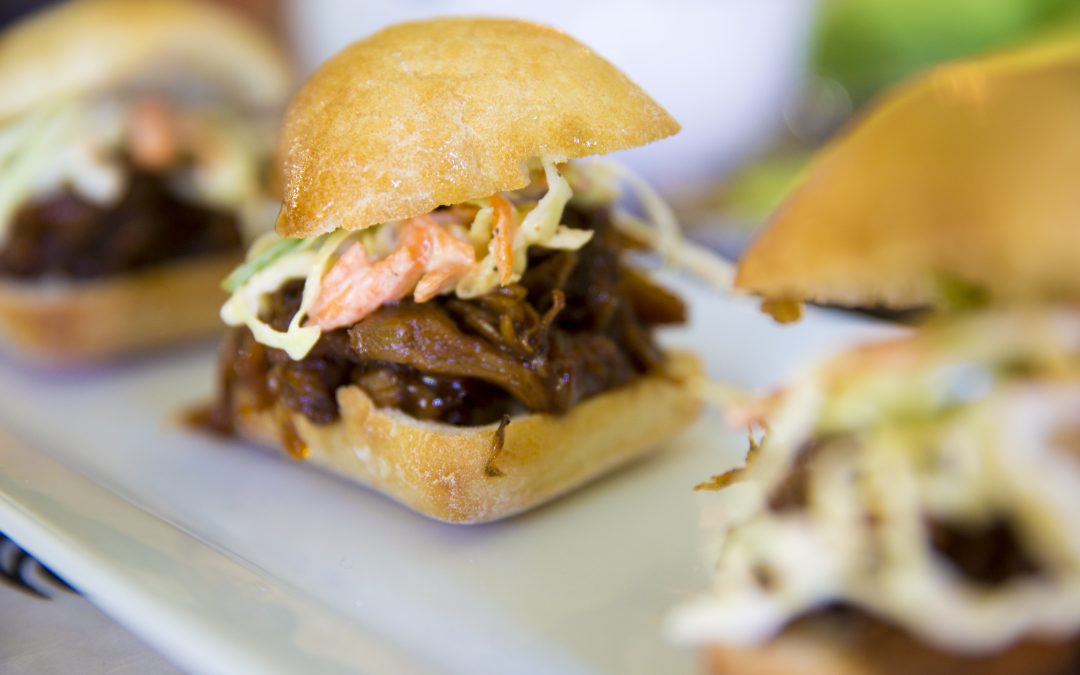 Jerk Barbecue Jackfruit Sliders with Pineapple Broccoli Slaw